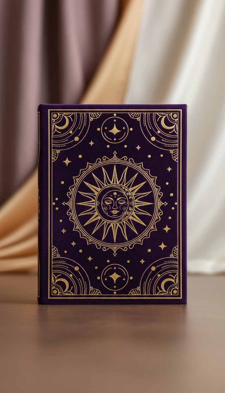Velvet-Bound Tarot Card Set with Gold-Foil Detailing